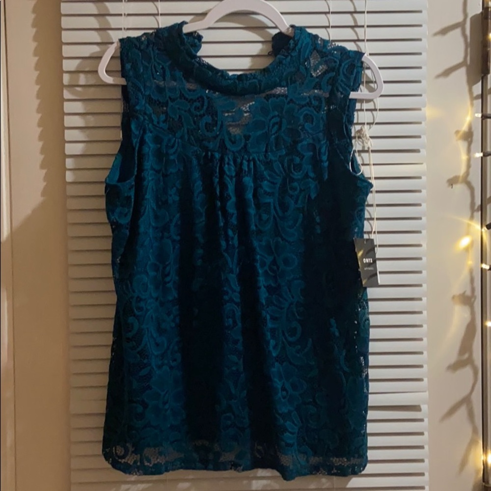 Blue-green Lacey onyx apparel tanktop